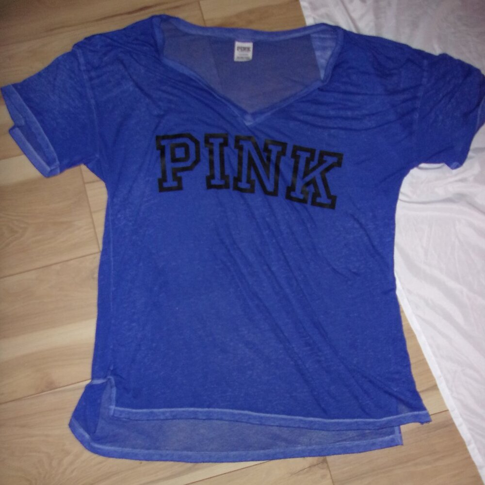 PINK Victoria's Secret Blue Short Sleeve Tee